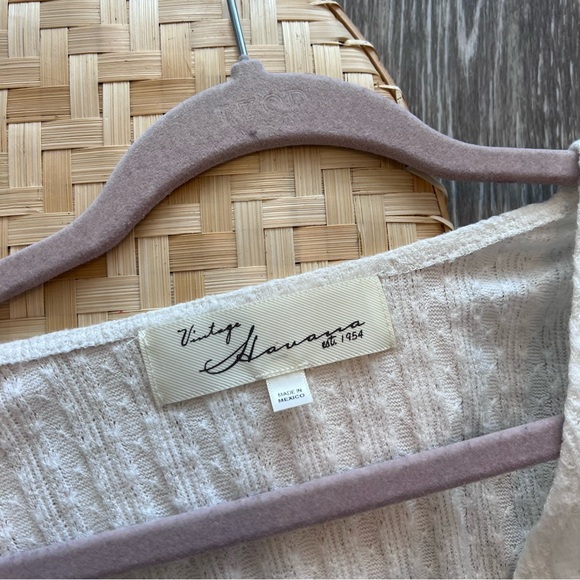 Vintage Havana white beach boho long sleeve cropped top - Picture 2 of 6